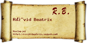 Rövid Beatrix névjegykártya