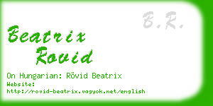 beatrix rovid business card